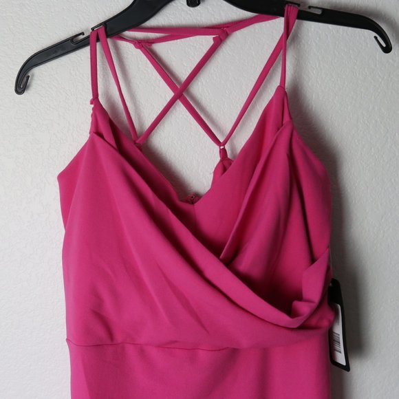 Bebe Hot Pink Asymmetrical Dress Size L - Picture 4 of 10